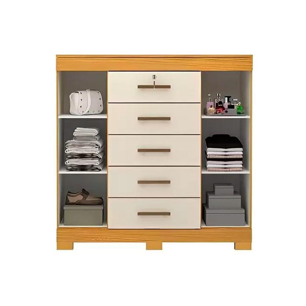 Cômoda De Quarto 2 Portas E 5 Gavetas Diana Cinamomo - Acp - 5