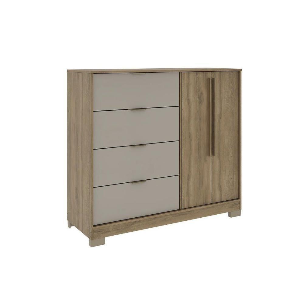 Cômoda De Quarto 1177 C- 1 Porta E 4 Gavetas Freijo-avela - Carraro - 4