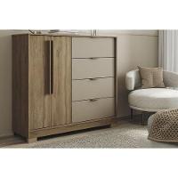 Cômoda De Quarto 1177 C- 1 Porta E 4 Gavetas Freijo-avela - Carraro - 1