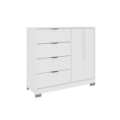 Cômoda De Quarto 1177 C- 1 Porta E 4 Gavetas Branco - Carraro