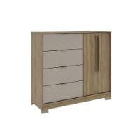 Cômoda De Quarto 1177 C- 1 Porta E 4 Gavetas Branco - Carraro