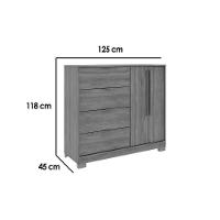 Cômoda De Quarto 1177 C- 1 Porta E 4 Gavetas Avela - Carraro - 3
