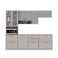 Cozinha Completa Itatiaia Essence 270cm Com Vidro Em Madeira Fendi Gris - 1