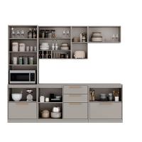 Cozinha Completa Itatiaia Essence 270cm Com Vidro Em Madeira Fendi Gris - 3