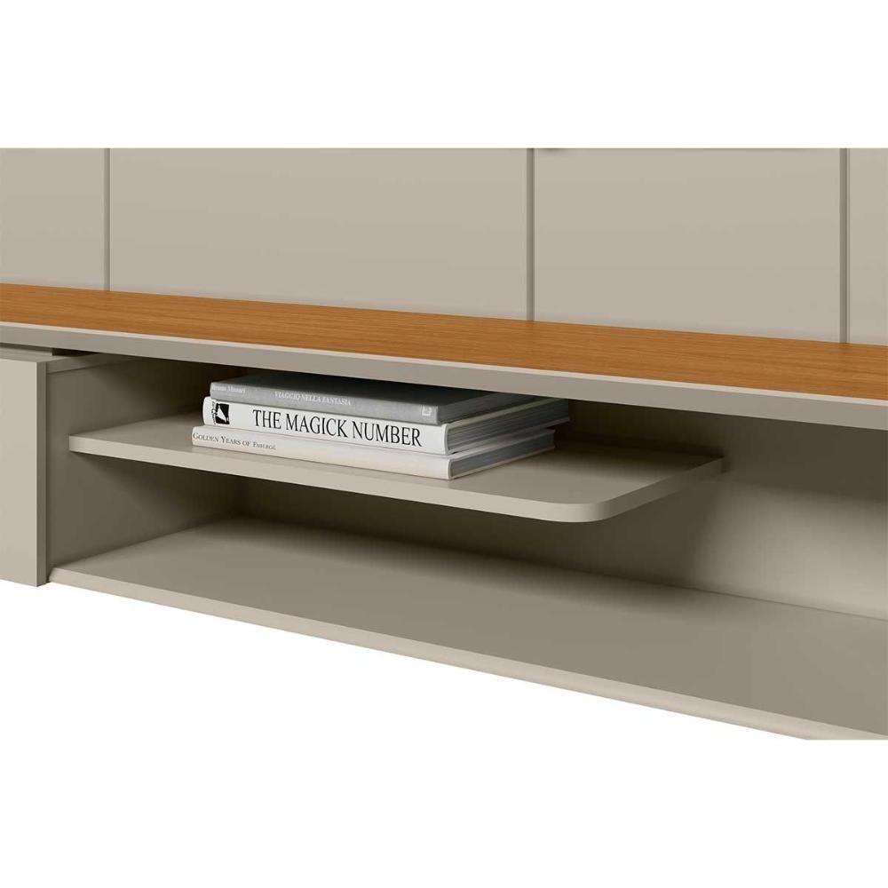 Painel Quarto P- Tv Até 65 Pol Lugano C- 1 Porta E 2 Prateleiras 182x150cm Nature-off White - Linea Brasil - 5