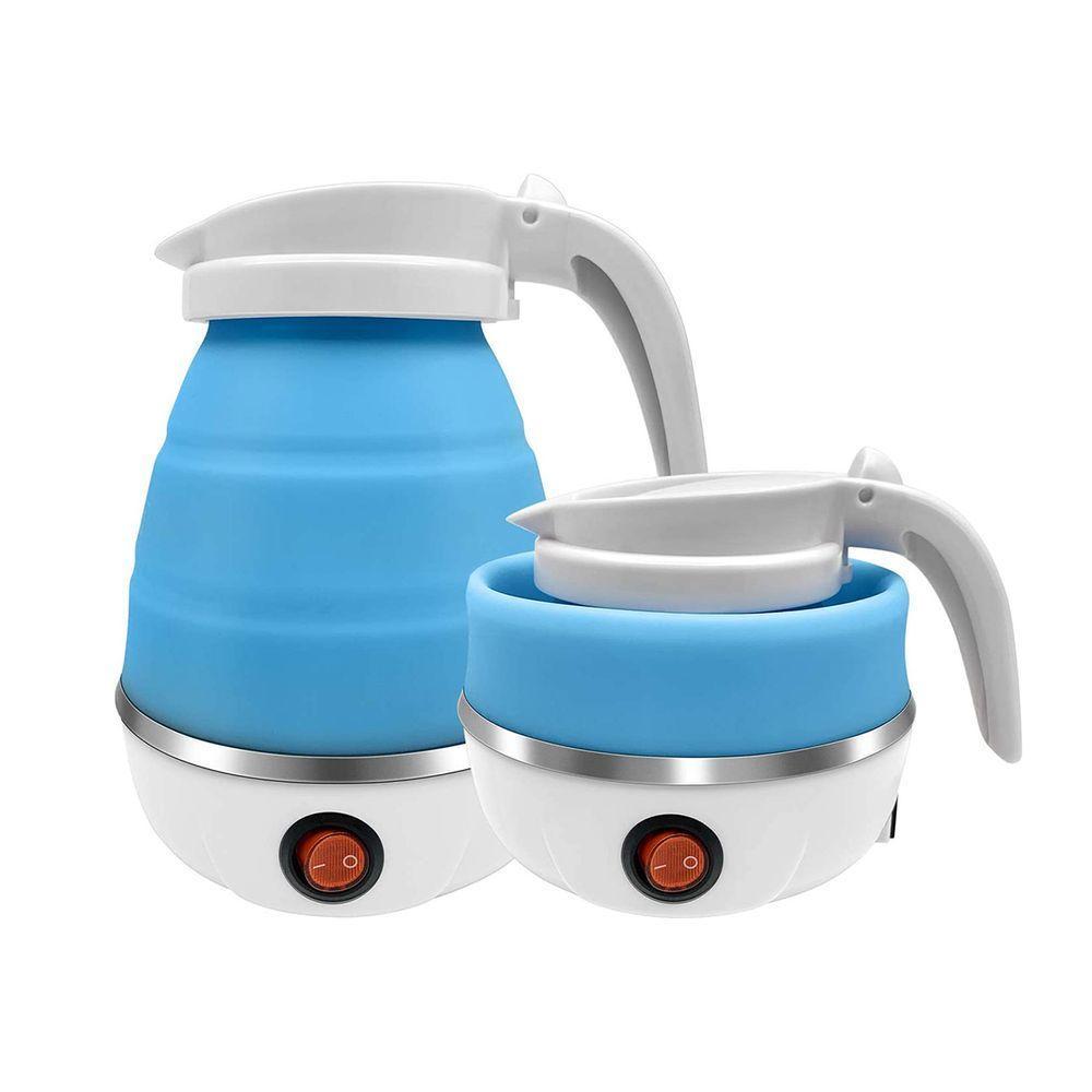 Chaleira Elétrica Dobrável Jarra Bule Silicone 600w 110v 600ml Portatil Branco - 3