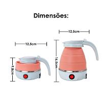 Chaleira Elétrica Dobrável Jarra Bule Silicone 600w 110v 600ml Portatil Branco