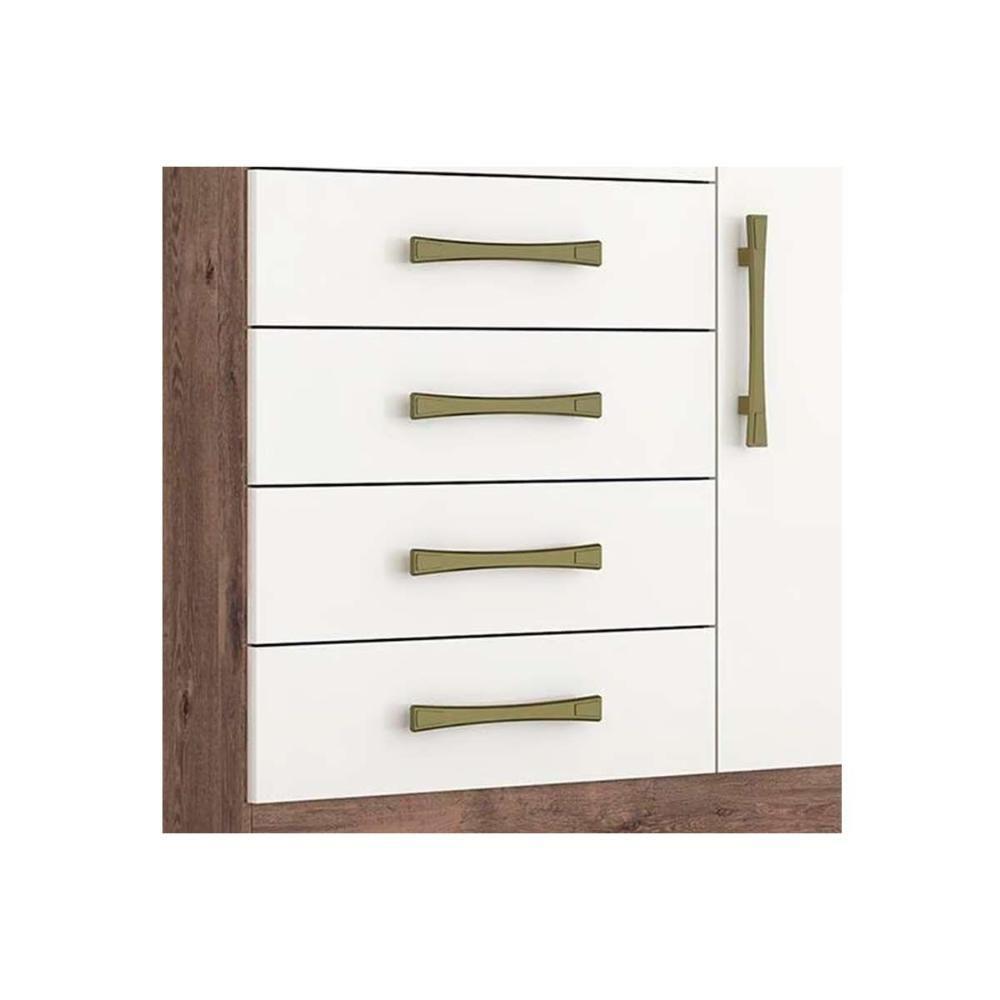 Cômoda De Quarto Madri C- 1 Porta 1 Nicho E 5 Gavetas Cinamomo-off White - Acp - 3