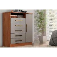 Cômoda De Quarto Madri C- 1 Porta 1 Nicho E 5 Gavetas Cinamomo-off White - Acp - 6