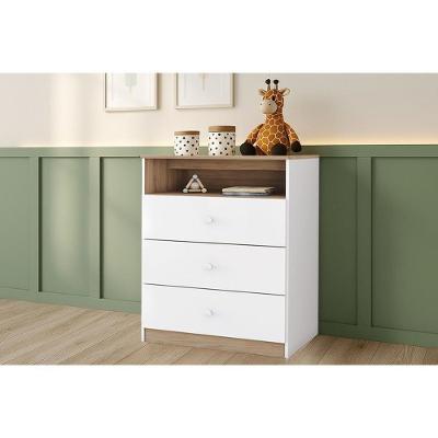 Cômoda Magia C 3 Gavetas MDF com Puxador Plástico Branco Jequitiba para Quarto