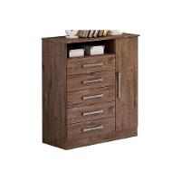 Cômoda De Quarto Madri C- 1 Porta 1 Nicho E 5 Gavetas Cinamomo - Acp - 5