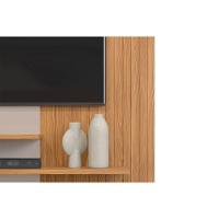 Painel Quarto P- Tv Até 50 Polegadas Nando Ripado C- Prateleira 136x107cm Cedro-bali - Dj Móveis