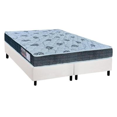 Cama Box Queen: Colchão Ortopédico Orthoflex D45/EP Cecina + Base CRC Suede  White(158x198)