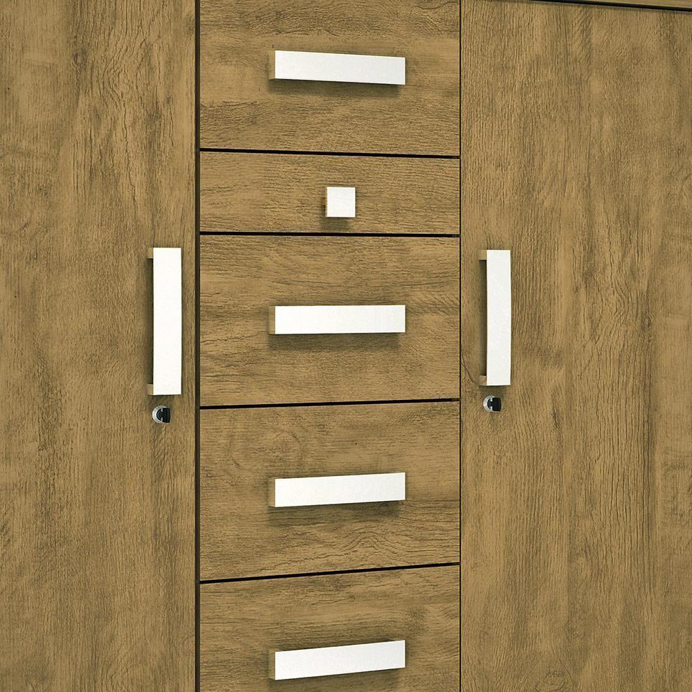Cômoda Roma - 2 Portas 6 Gavetas Mdp Amêndoa - Lukaliam Móveis - 5