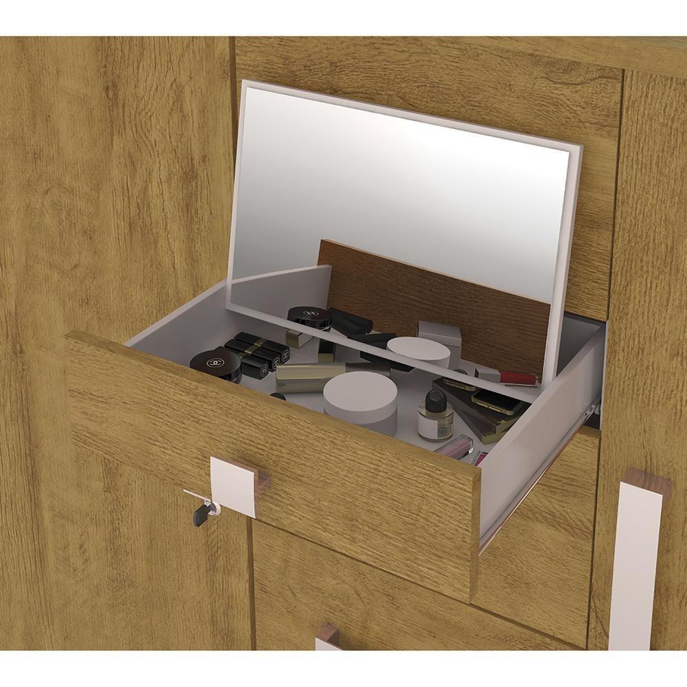 Cômoda Roma - 2 Portas 6 Gavetas Mdp Amêndoa - Lukaliam Móveis - 6