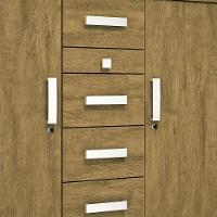 Cômoda Roma - 2 Portas 6 Gavetas Mdp Amêndoa - Lukaliam Móveis - 5