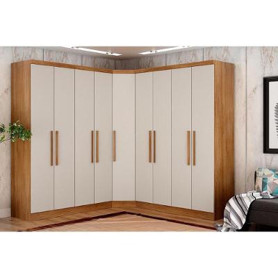 Quarto Modulado Rizon 3 Peças (2 Guarda Roupas + 1 Closet) Qc210 Freijo Cumaru C- Fendi - Novo Horizonte