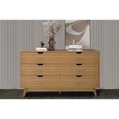 Cômoda Cm8044 6 Gavetas em MDF com Corrediças Simples Amêndoa para Dormitório