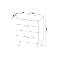 Cômoda De Quarto Cm-8026 C- 4 Gavetas Amêndoa - Tecno Mobili - 3