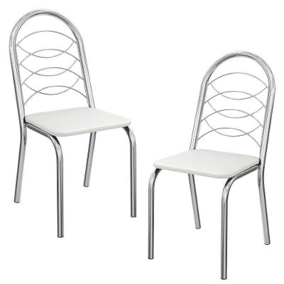 Kit 2 Cadeiras Cromada Sala Jantar 2C009CR Corino Kappesberg Branco
