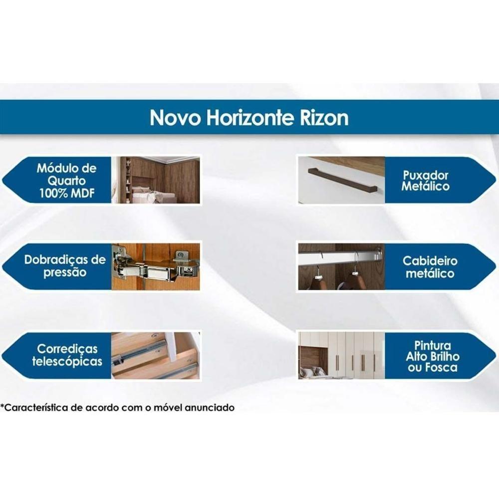 Modulado De Quarto 2 Portas C- Nicho Linea-rizon Neve - Novo Horizonte - 2