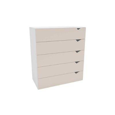 Cômoda Porto 5 Gavetas em MDF com Puxadores MDF Branco-creme para Quarto