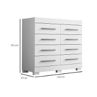 Cômoda De Quarto Nalu C- 8 Gavetas Cinamomo-off White - Acp - 3