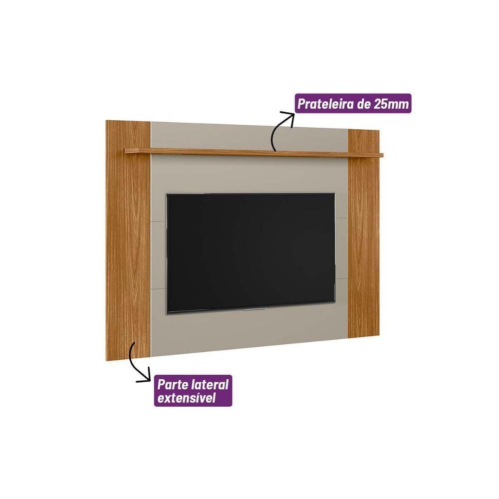 Painel Quarto P- Tv Até 60 Pol Tulum Extensivel C- 1 Prateleira 160 Ou 180x150cm Nature-off White - Linea Brasil - 2