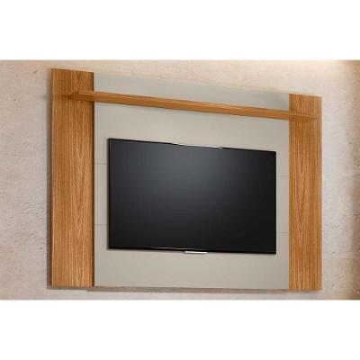 Painel Quarto P- Tv Até 60 Pol Tulum Extensivel C- 1 Prateleira 160 Ou 180x150cm Nature-off White - Linea Brasil