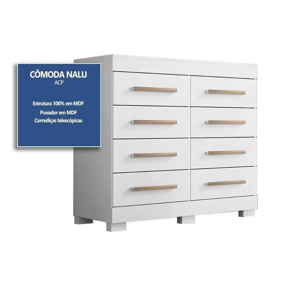 Cômoda De Quarto Nalu C- 8 Gavetas Cinamomo - Acp - 2