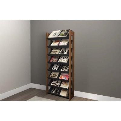 Armário Sapateira Quarto Az1006 C- 8 Prateleiras Preto-nogal - Tecno Mobili
