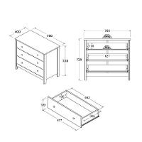 Cômoda Ditália 3 Gavetas Dm-219 Preto - 3