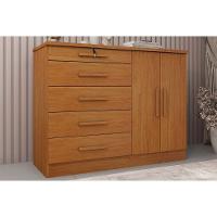 Cômoda De Quarto Istambul C- 2 Portas E 5 Gavetas Cinamomo - Tcil Móveis - 1