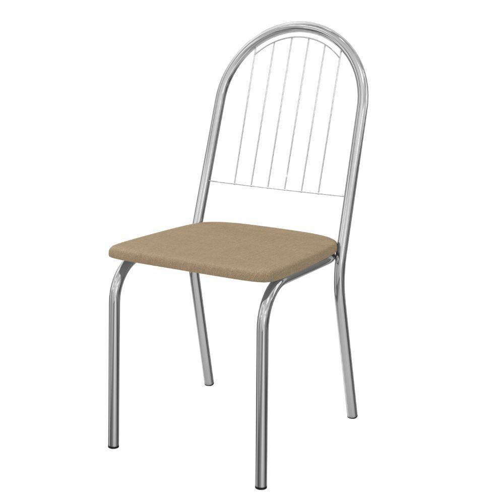 Kit 2 Cadeiras Cromada Sala Jantar 2C077CR Corino Kappesberg Capuccino - 5