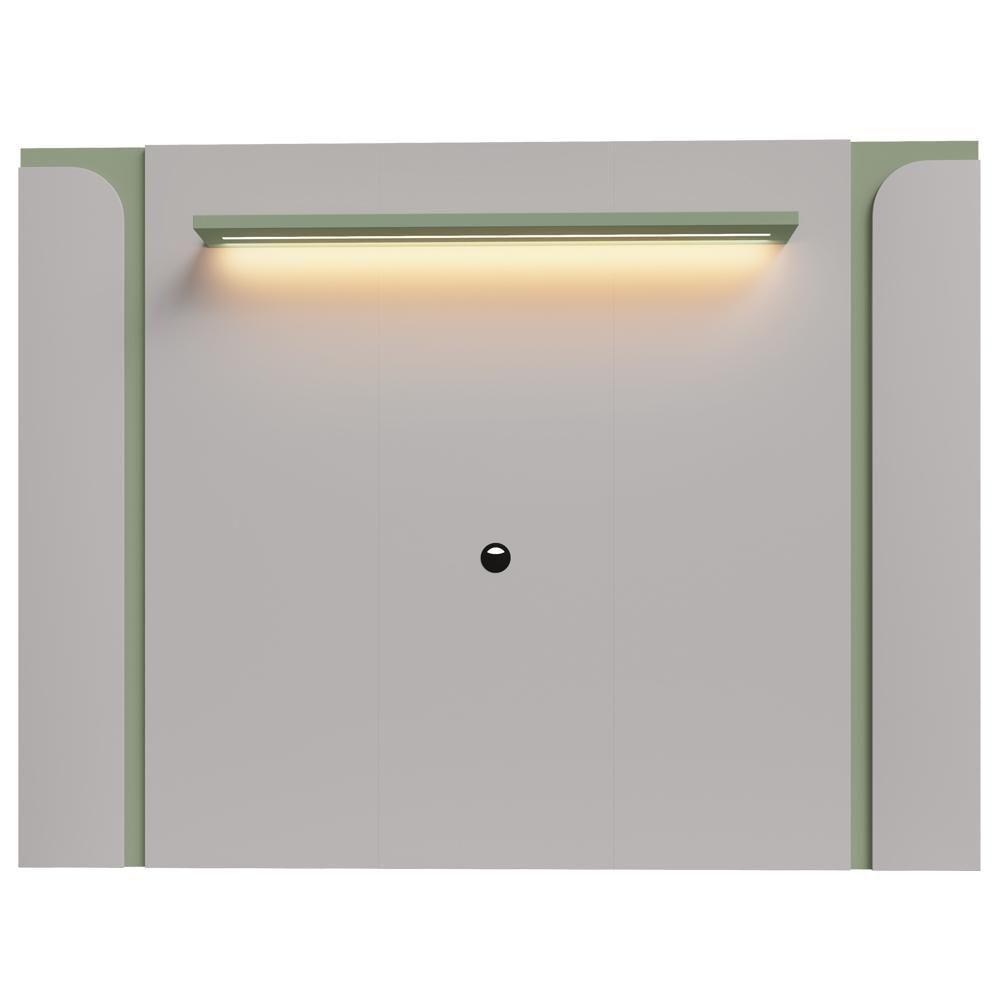 Painel Suspenso TV 75 Polegadas 180 Cm Maresias Bechara Off White Pistache - 4