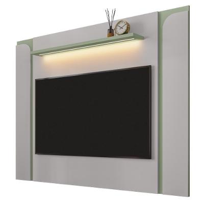 Painel Suspenso TV 75 Polegadas 180 Cm Maresias Bechara Off White Pistache