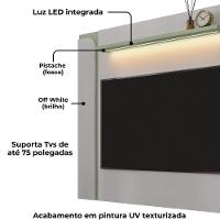 Painel Suspenso TV 75 Polegadas 180 Cm Maresias Bechara Off White Pistache - 5