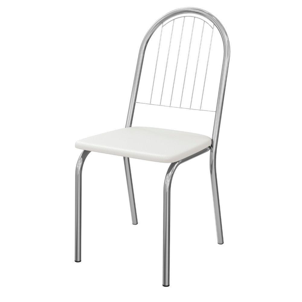 Kit 2 Cadeiras Cromada Sala Jantar 2C077CR Corino Kappesberg Branco - 5