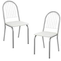 Kit 2 Cadeiras Cromada Sala Jantar 2C077CR Corino Kappesberg Branco - 1