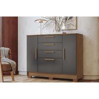 Cômoda De Quarto Pinhais C- 2 Portas E 4 Gavetas Jatobá-grafite - Santos Andirá - 1