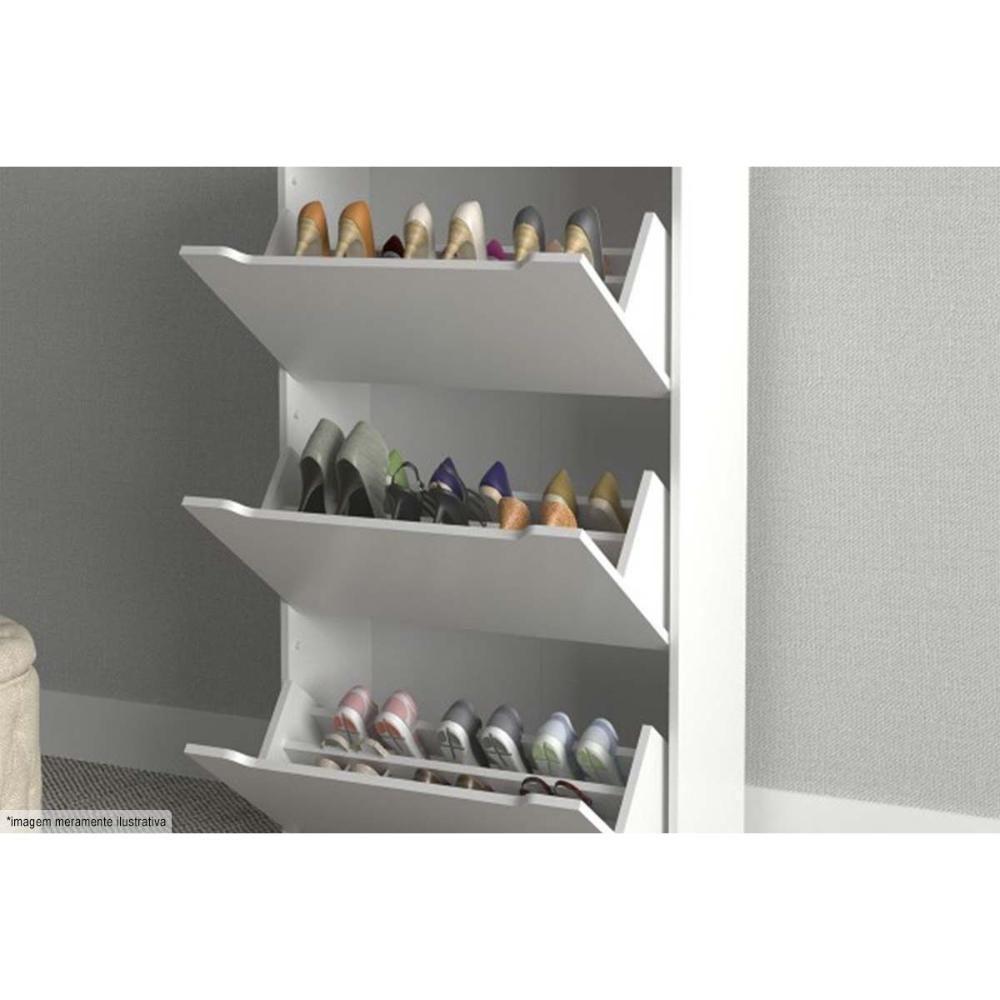 Armário Sapateira Quarto Sa-3405 C- 3 Portas Amêndoa-branco - Tecno Mobili - 3