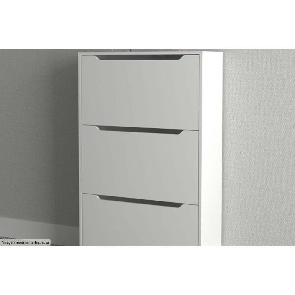 Armário Sapateira Quarto Sa-3405 C- 3 Portas Amêndoa-branco - Tecno Mobili - 5