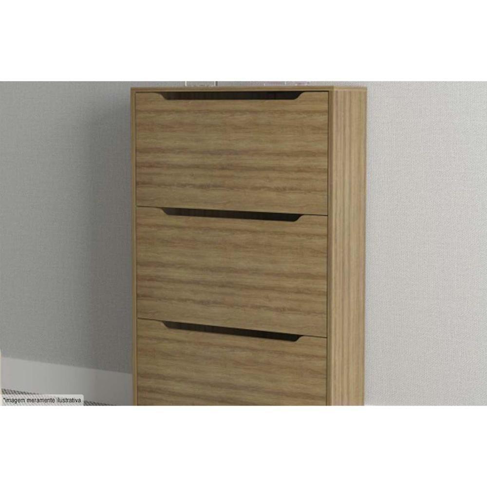 Armário Sapateira Quarto Sa-3405 C- 3 Portas Amêndoa-branco - Tecno Mobili - 6