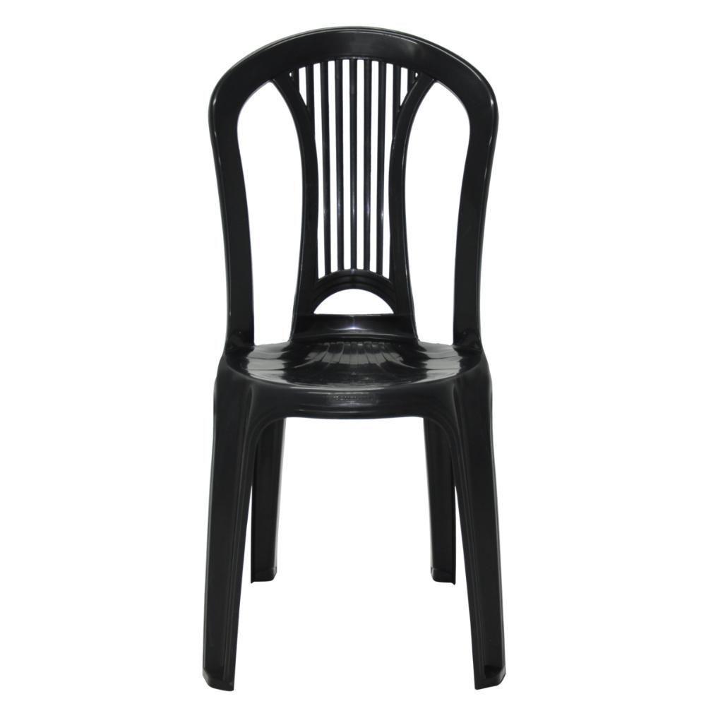 Jogo 4 Cadeiras Bistrô Tramontina Atlântida Em Polipropileno Preto - 1
