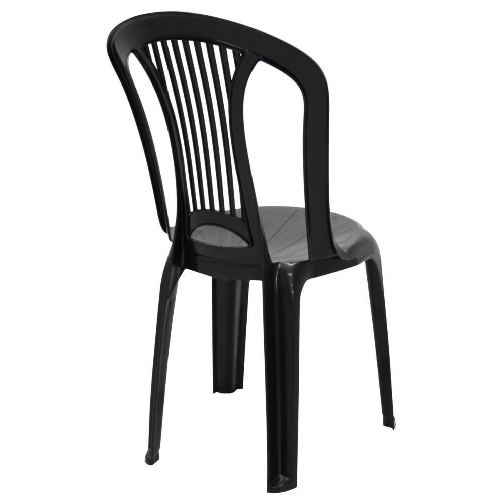 Jogo 4 Cadeiras Bistrô Tramontina Atlântida Em Polipropileno Preto - 4