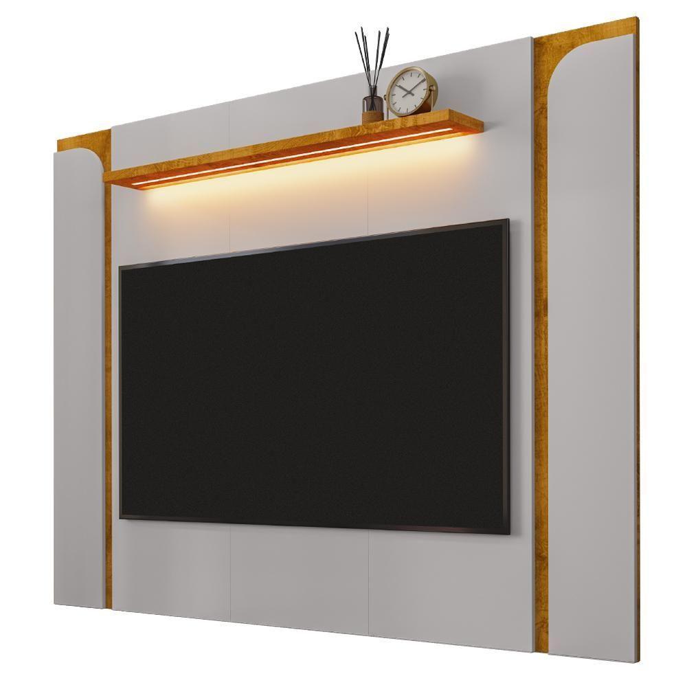 Painel Suspenso TV 75 Polegadas 180 Cm Maresias Bechara Off White Naturalle - 1