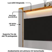 Painel Suspenso TV 75 Polegadas 180 Cm Maresias Bechara Off White Naturalle - 5