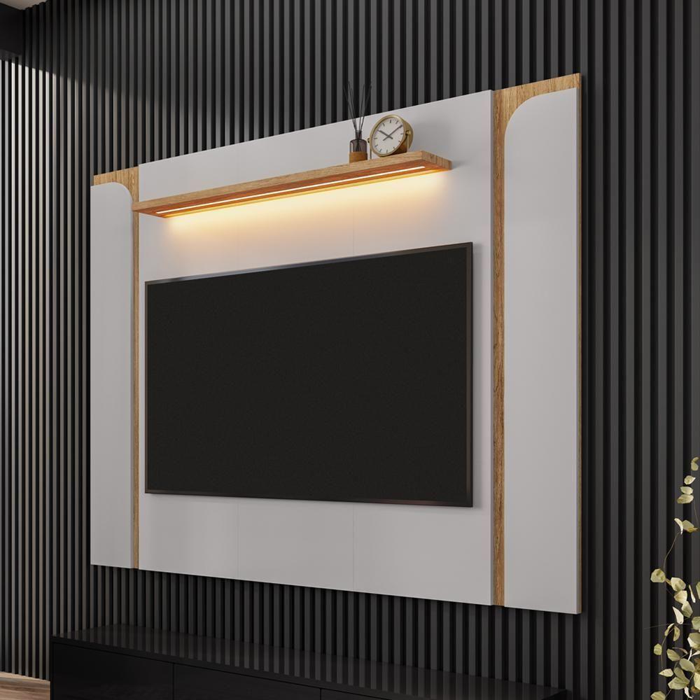 Painel Suspenso TV 75 Polegadas 180 Cm Maresias Bechara Off White Cinamomo - 6