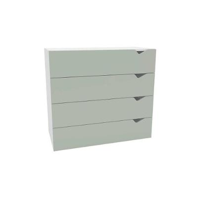Cômoda De Quarto Porto C- 4 Gavetas Branco-verde - Politorno