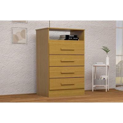 Cômoda Jéssica 4 Gavetas MDF com Puxador Plástico Off White para Dormitório